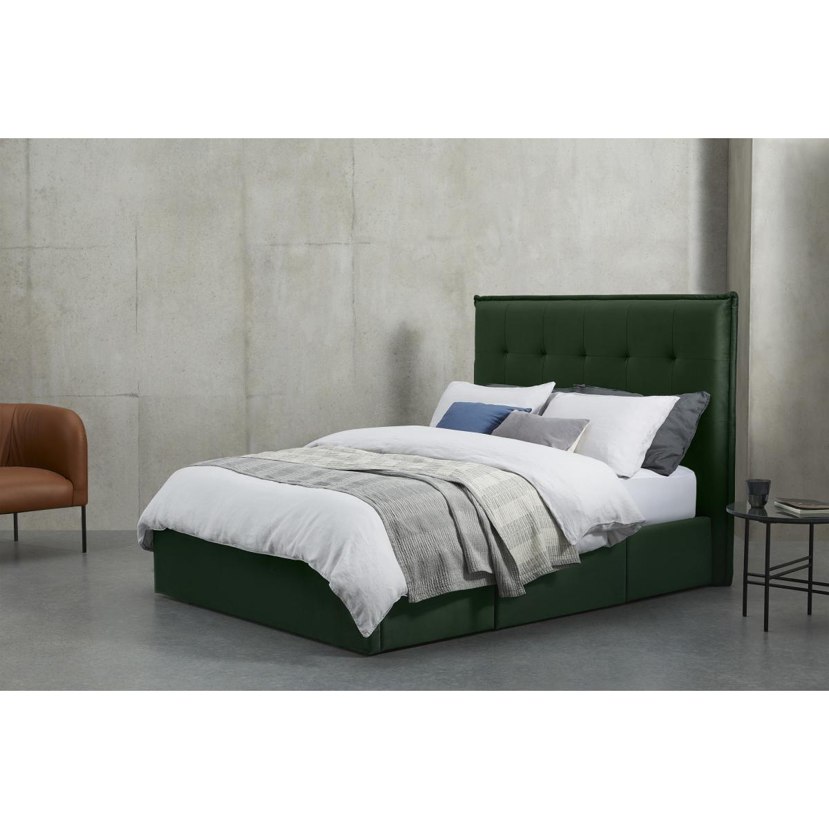 Lamas Double Bed with Storage Drawers, Regal Blue Velvet – image 4