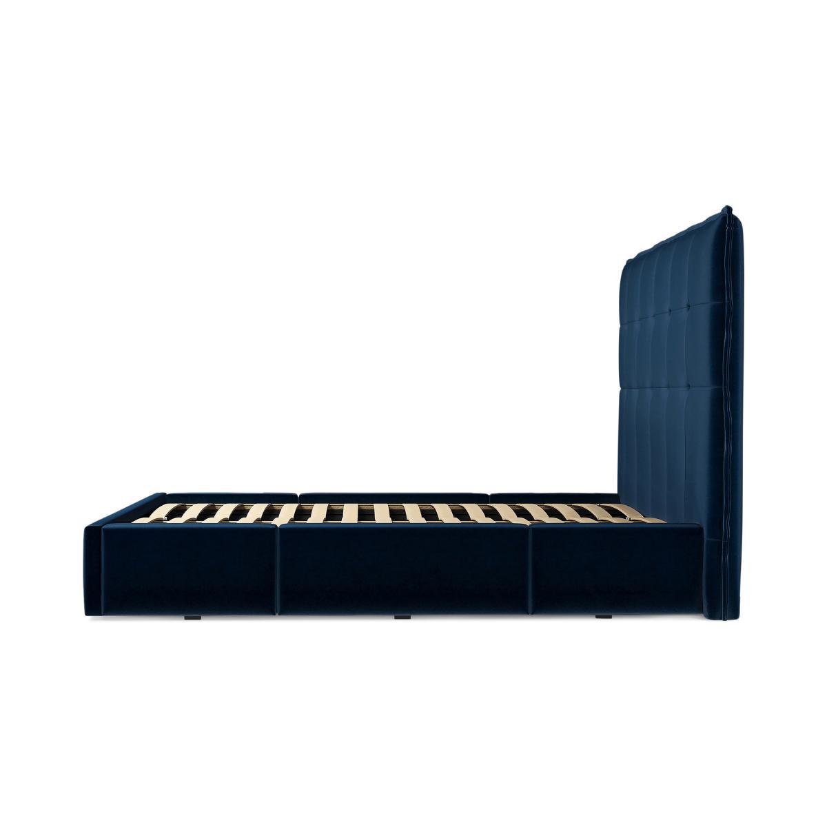 Lamas Double Bed with Storage Drawers, Regal Blue Velvet – image 8