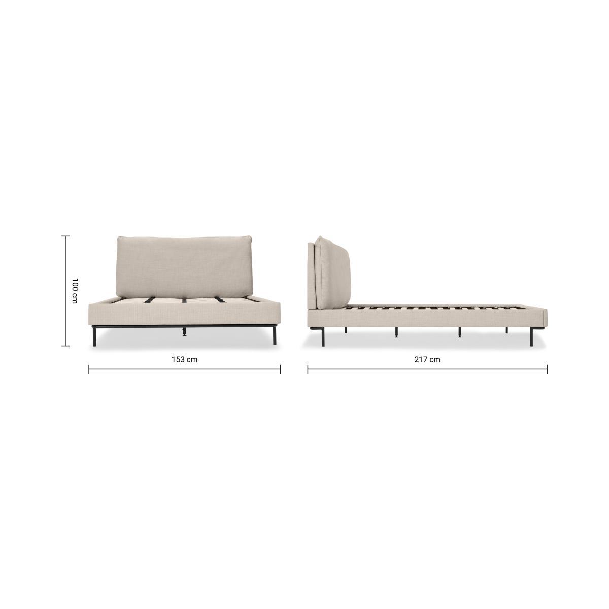 Harlow Double Bed, Oat Weave – image 8