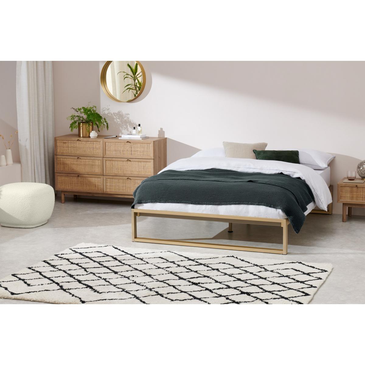 Selu Double Platform Bed, Brass – image 3