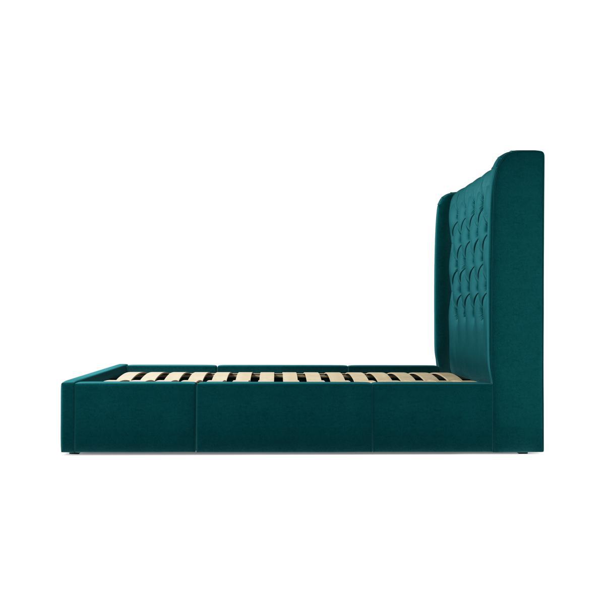 Romare Double Bed with Storage Drawers, Tuscan Teal Velvet – image 6