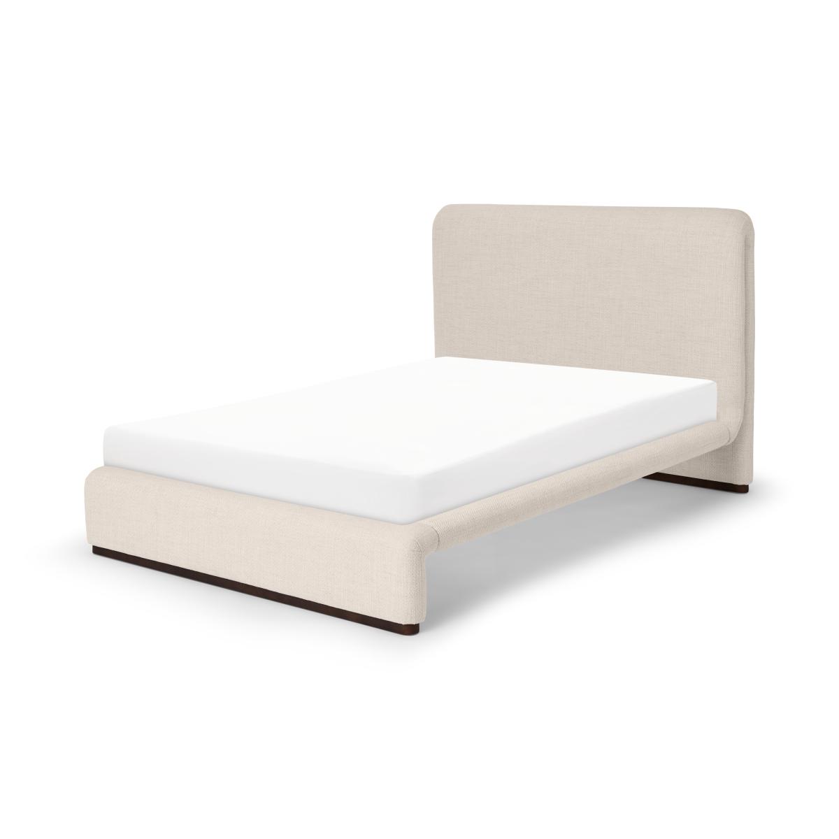 Palmi Double Bed, Oatmeal Looped Textured Boucle with Walnut Plinth – image 2