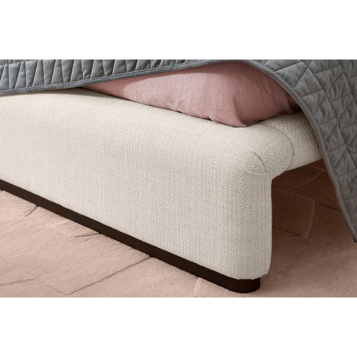 Palmi Double Bed, Oatmeal Looped Textured Boucle with Walnut Plinth – image 5