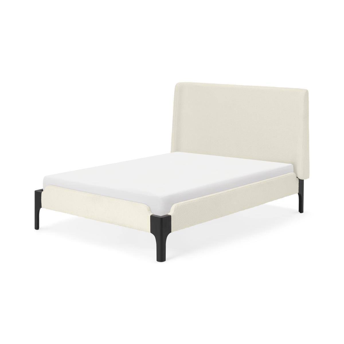 Roscoe Double Bed, Whitewash Boucle & Black Stain Beech – image 2