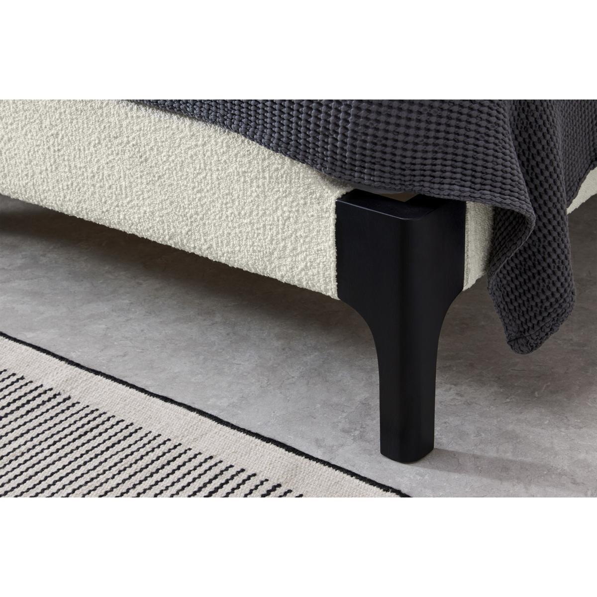 Roscoe Double Bed, Whitewash Boucle & Black Stain Beech – image 5