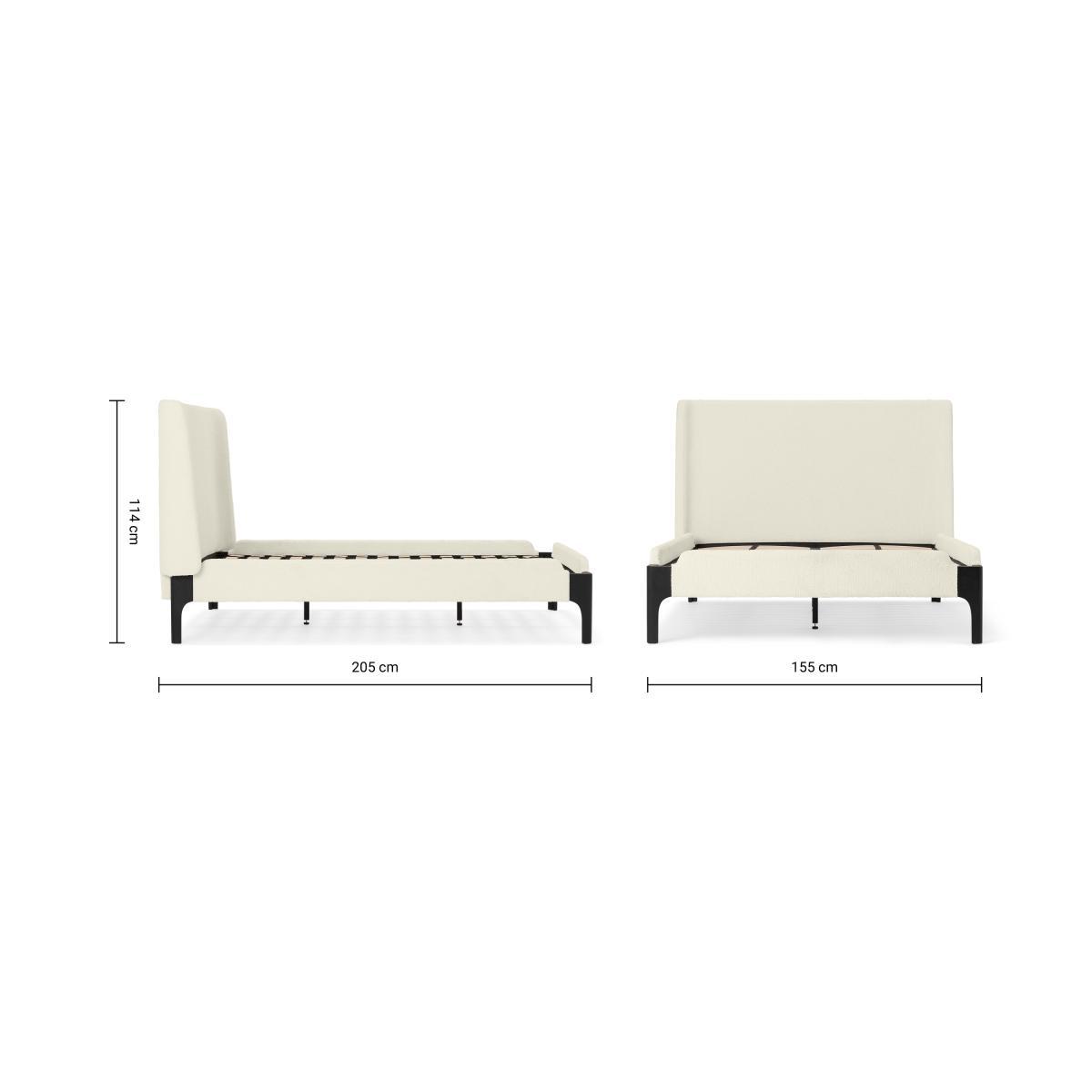 Roscoe Double Bed, Whitewash Boucle & Black Stain Beech – image 8