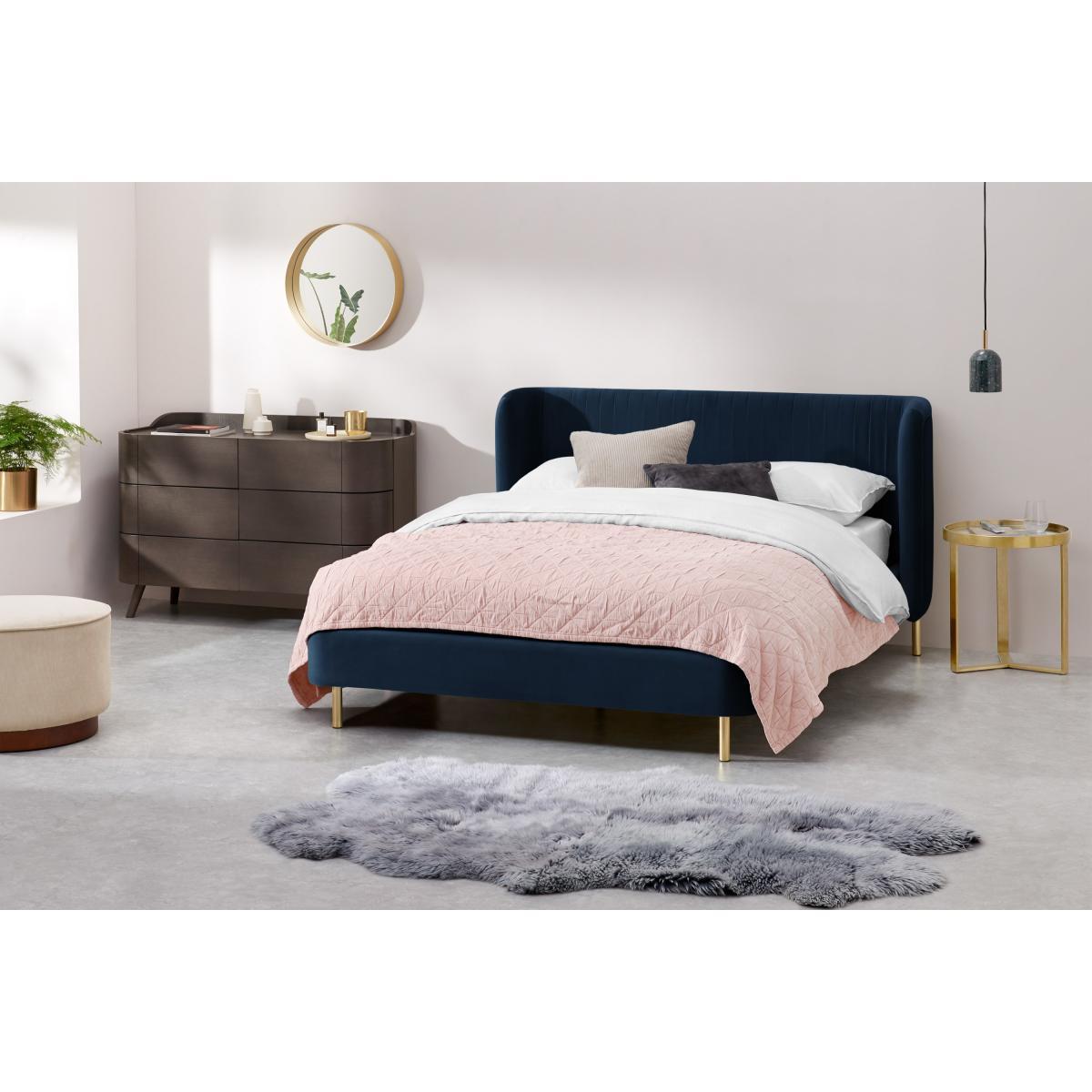 Ilana Double Bed, Sapphire Blue Velvet – image 4