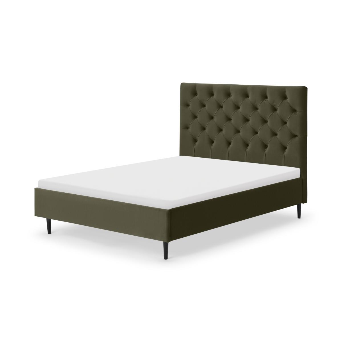 Skye Double Bed, Sycamore Green Velvet with Black Legs – image 2