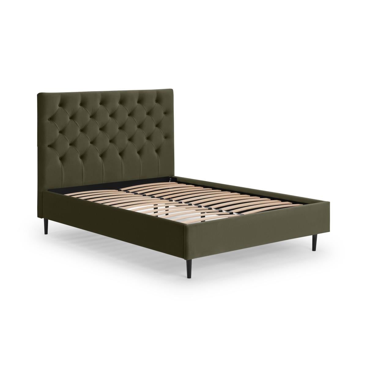 Skye Double Bed, Sycamore Green Velvet with Black Legs – image 3