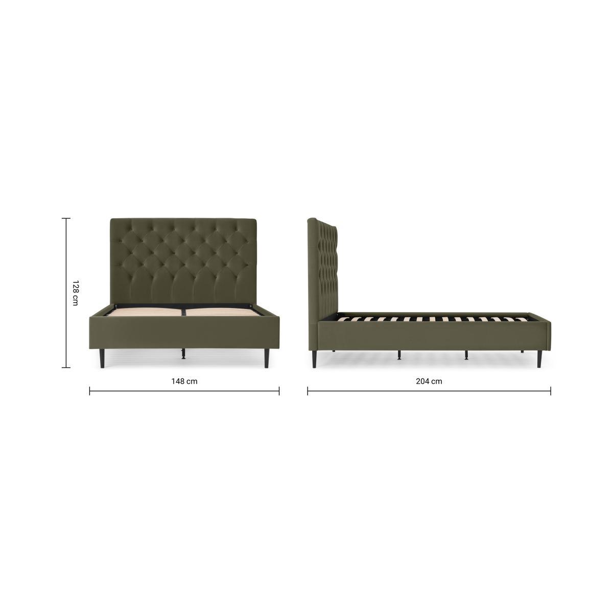 Skye Double Bed, Sycamore Green Velvet with Black Legs – image 8