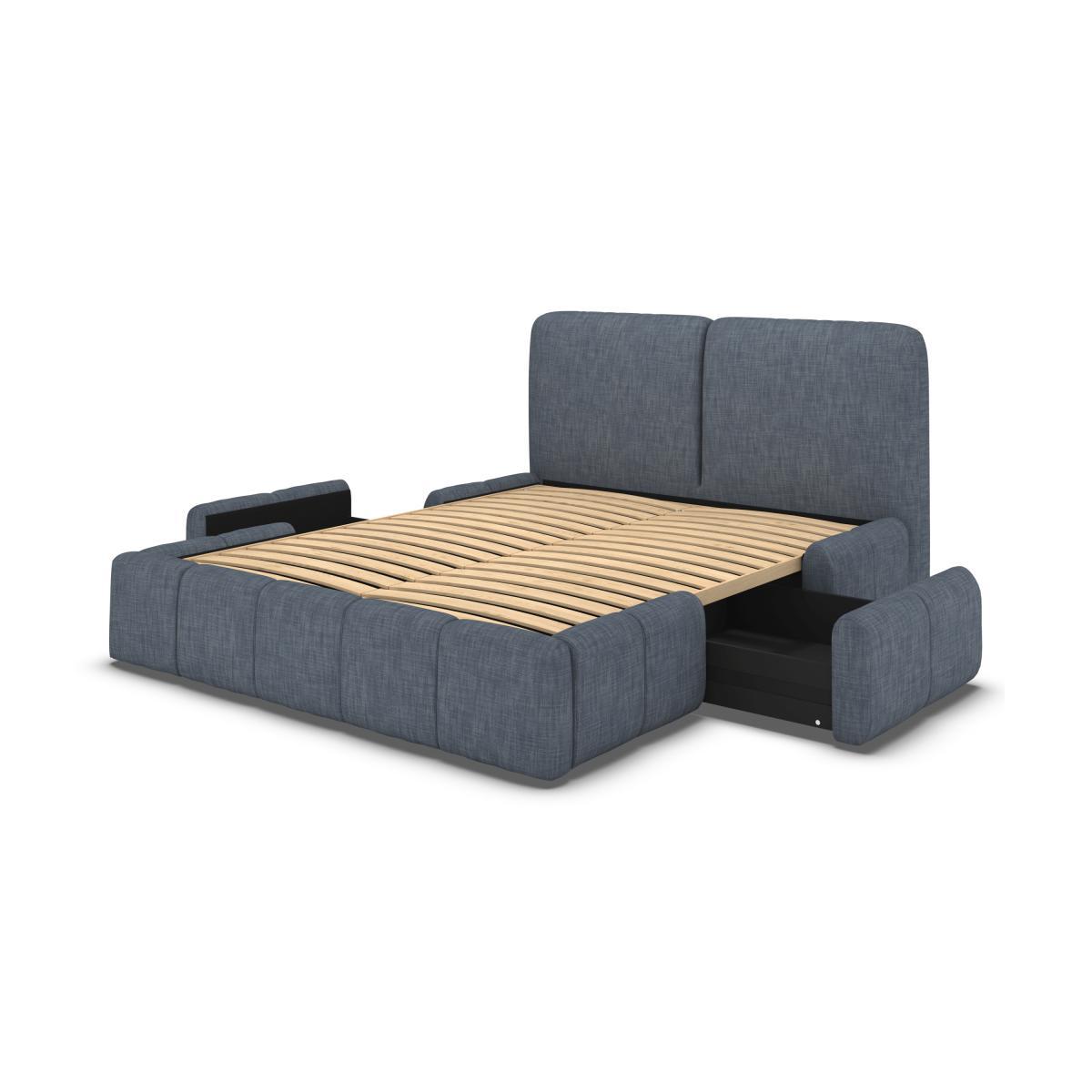 Maxmo Double Bed with Storage Drawers, Denim Cotton – image 8