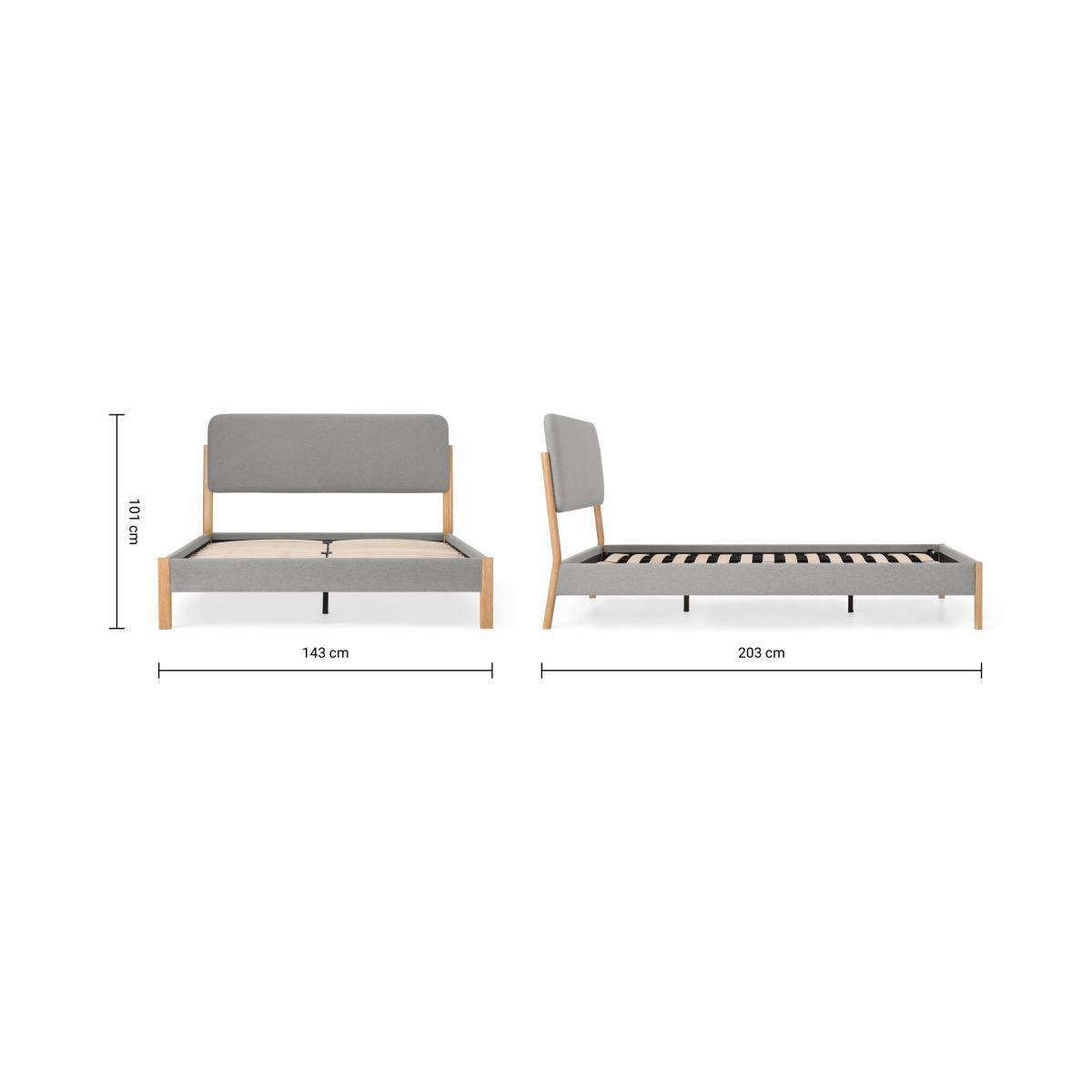 Almera Double Bed, Cool Grey & Oak – image 8