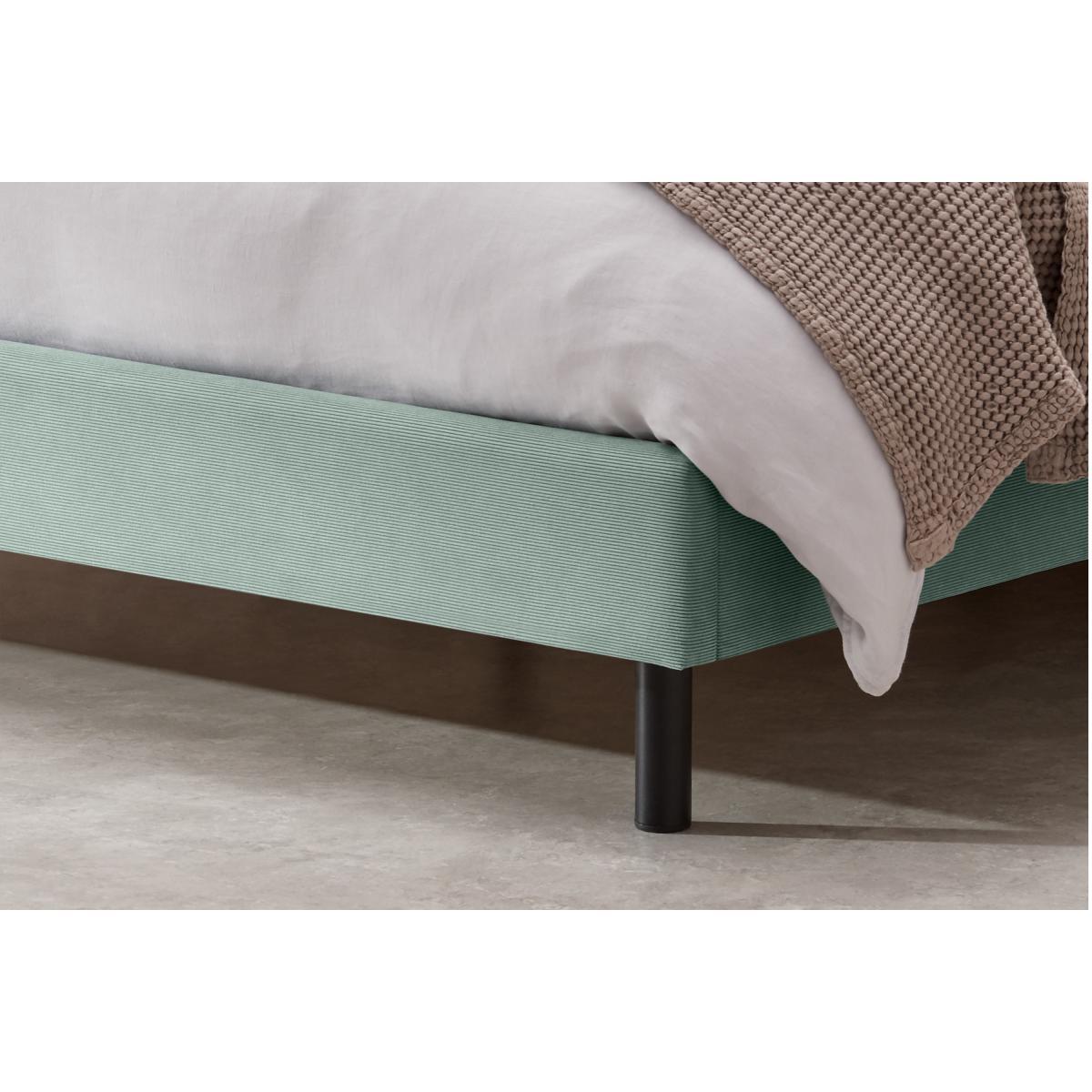 Besley Double Bed, Coral Blue Corduroy & Black – image 5
