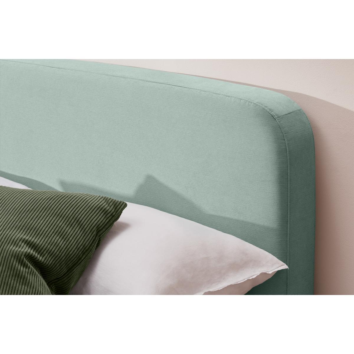 Besley Double Bed, Coral Blue Corduroy & Black – image 6