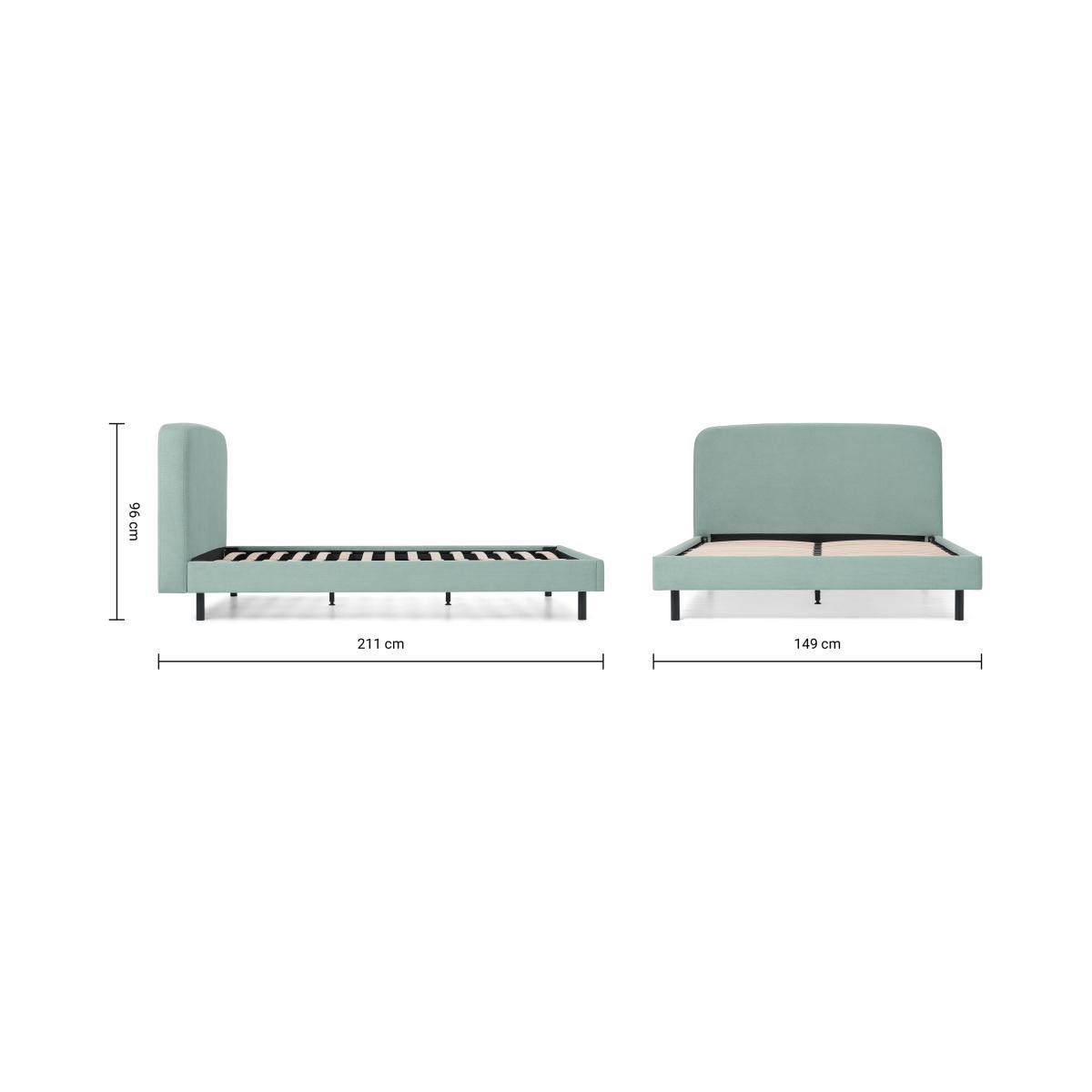 Besley Double Bed, Coral Blue Corduroy & Black – image 8