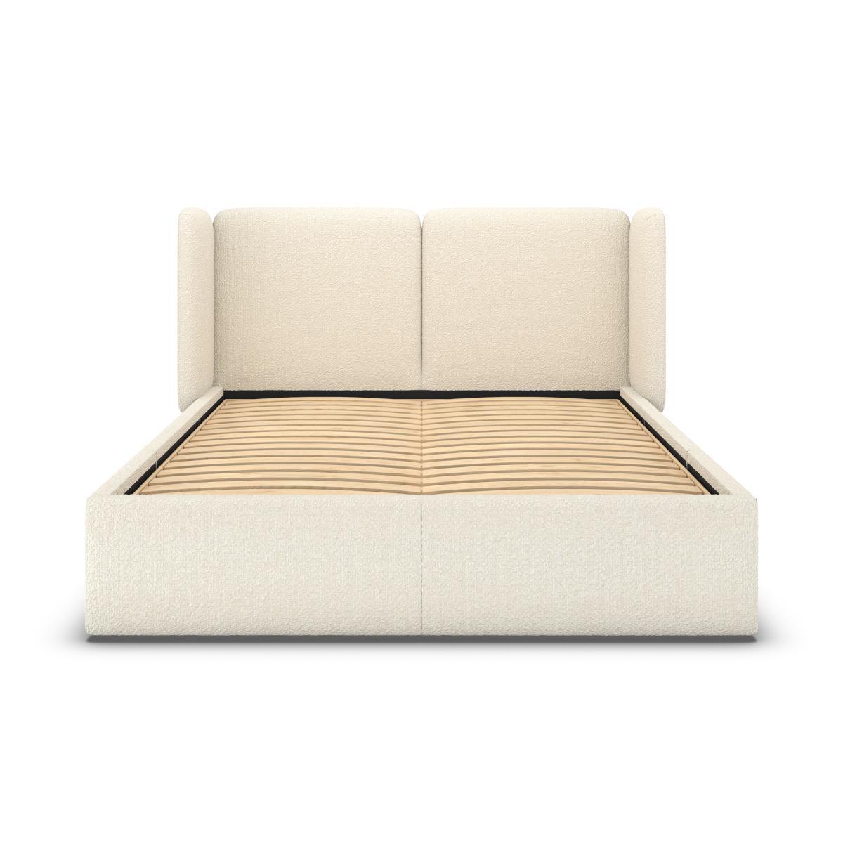 Ricola Double Bed with Storage Drawers, Ivory White Boucle – image 6