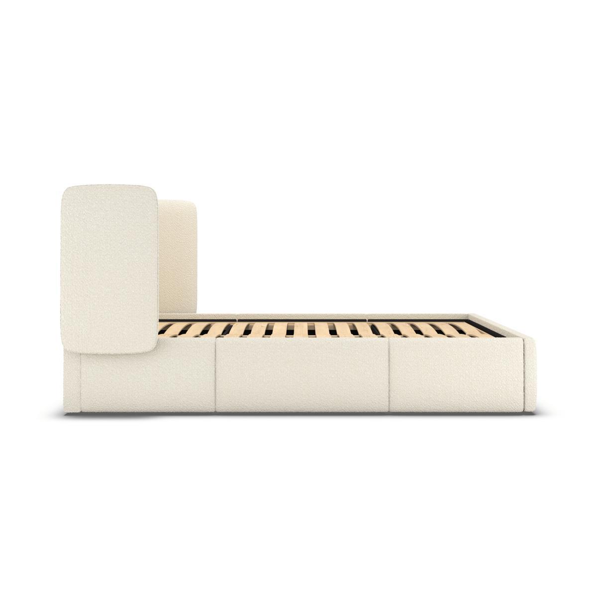 Ricola Double Bed with Storage Drawers, Ivory White Boucle – image 7