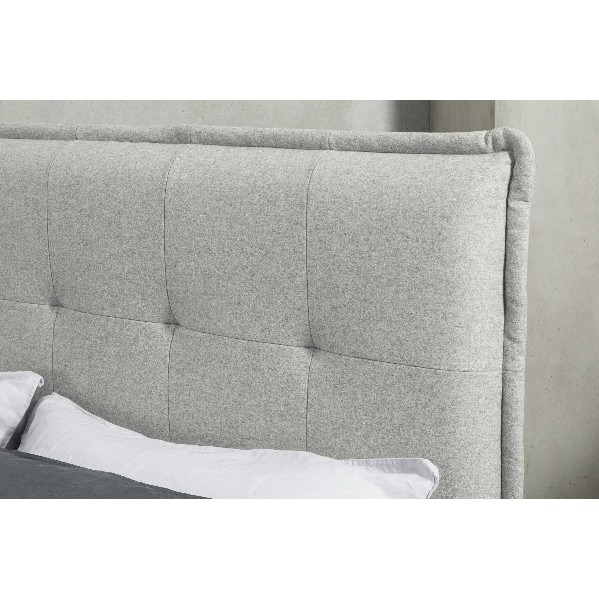 Lamas Double Bed, Wolf Grey Wool with Oak Legs – image 5