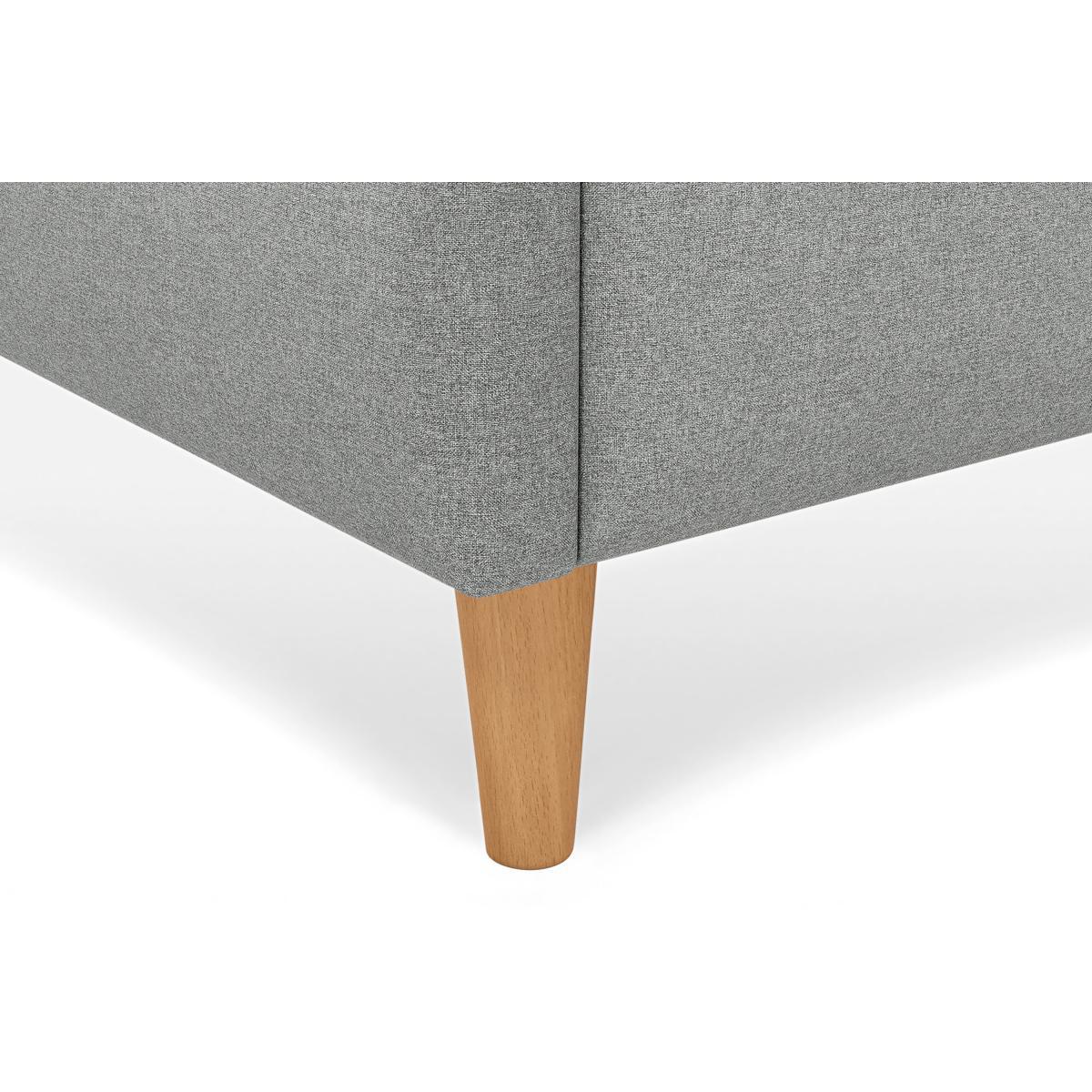 Lamas Double Bed, Wolf Grey Wool with Oak Legs – image 9