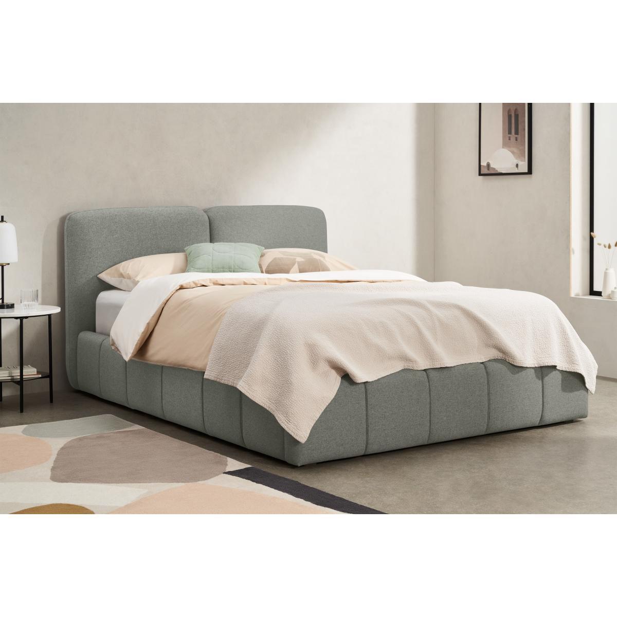 Maxmo Double Ottoman Storage Bed, Prussian Blue Cotton Velvet – image 3