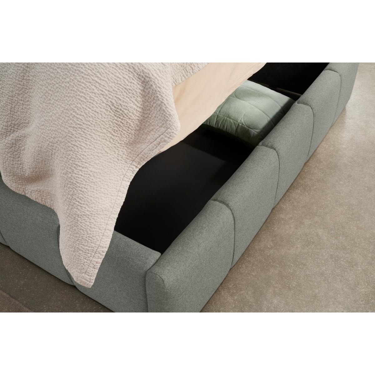 Maxmo Double Ottoman Storage Bed, Prussian Blue Cotton Velvet – image 5