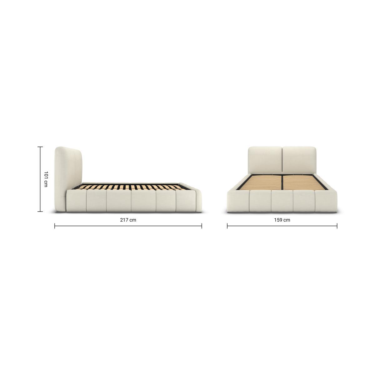 Maxmo Double Ottoman Storage Bed, Prussian Blue Cotton Velvet – image 9