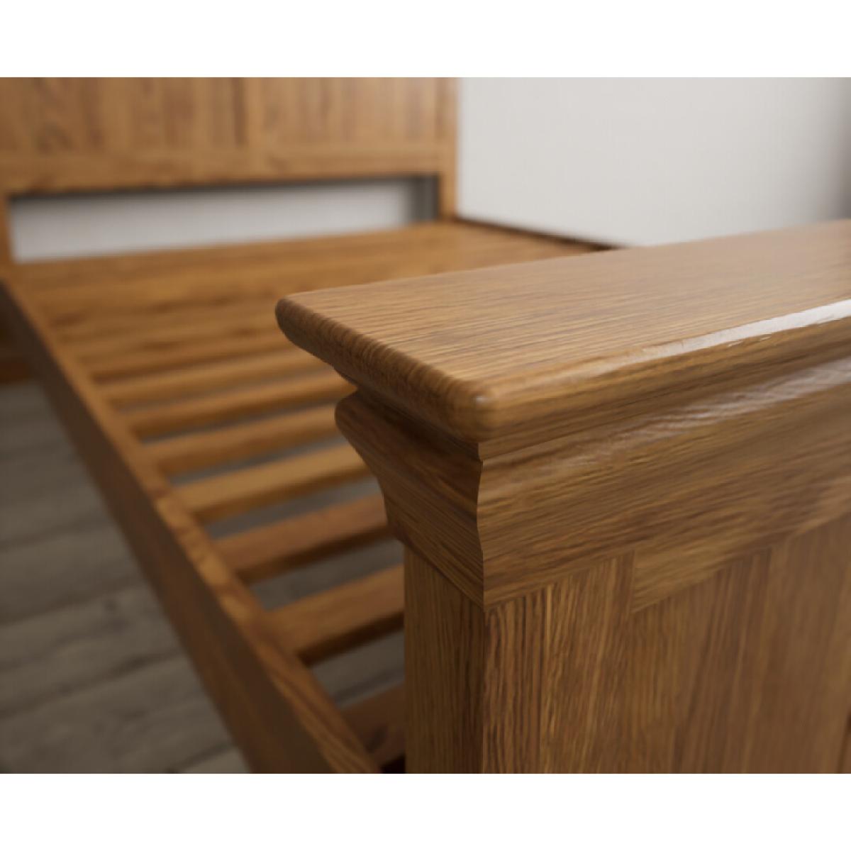 Burford Rustic Solid Oak Double Bed – image 5