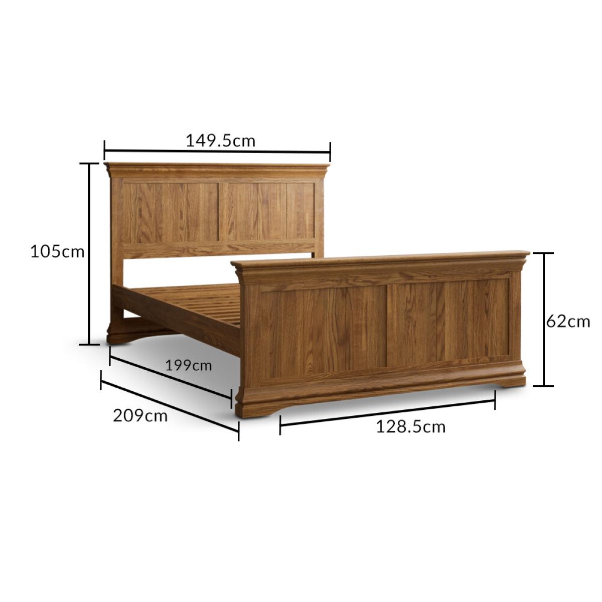 Burford Rustic Solid Oak Double Bed – image 9