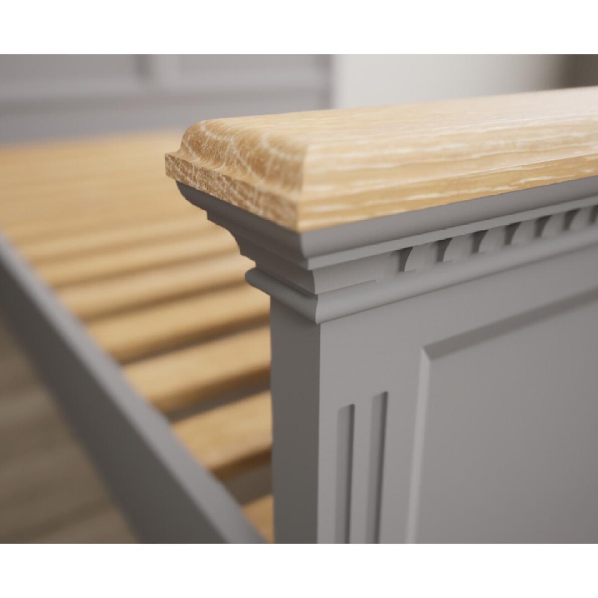 Francis Oak and Light Grey Painted Double Bed – image 4
