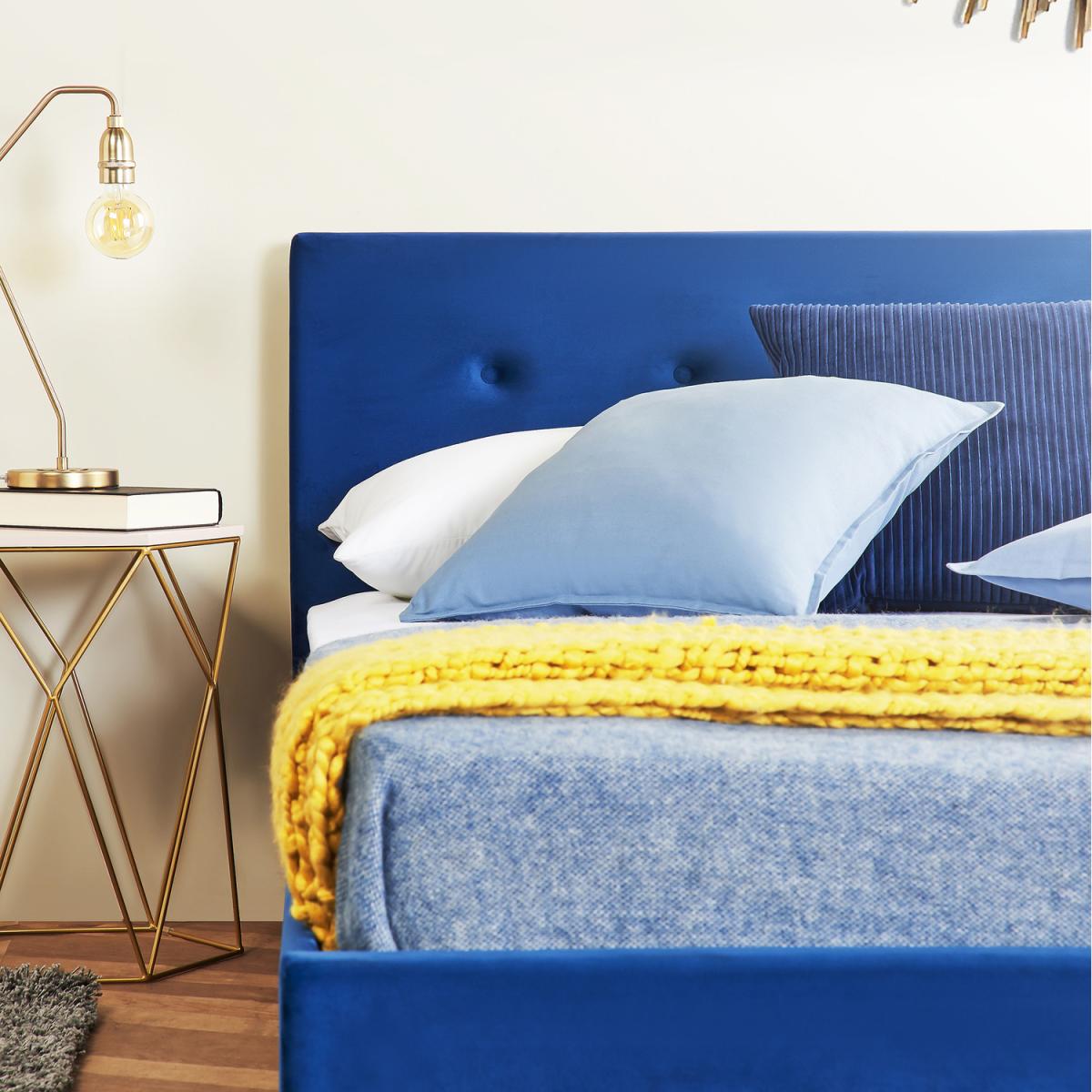 Nicole Ottoman Storage Bed - Blue / Double / Yes – image 2