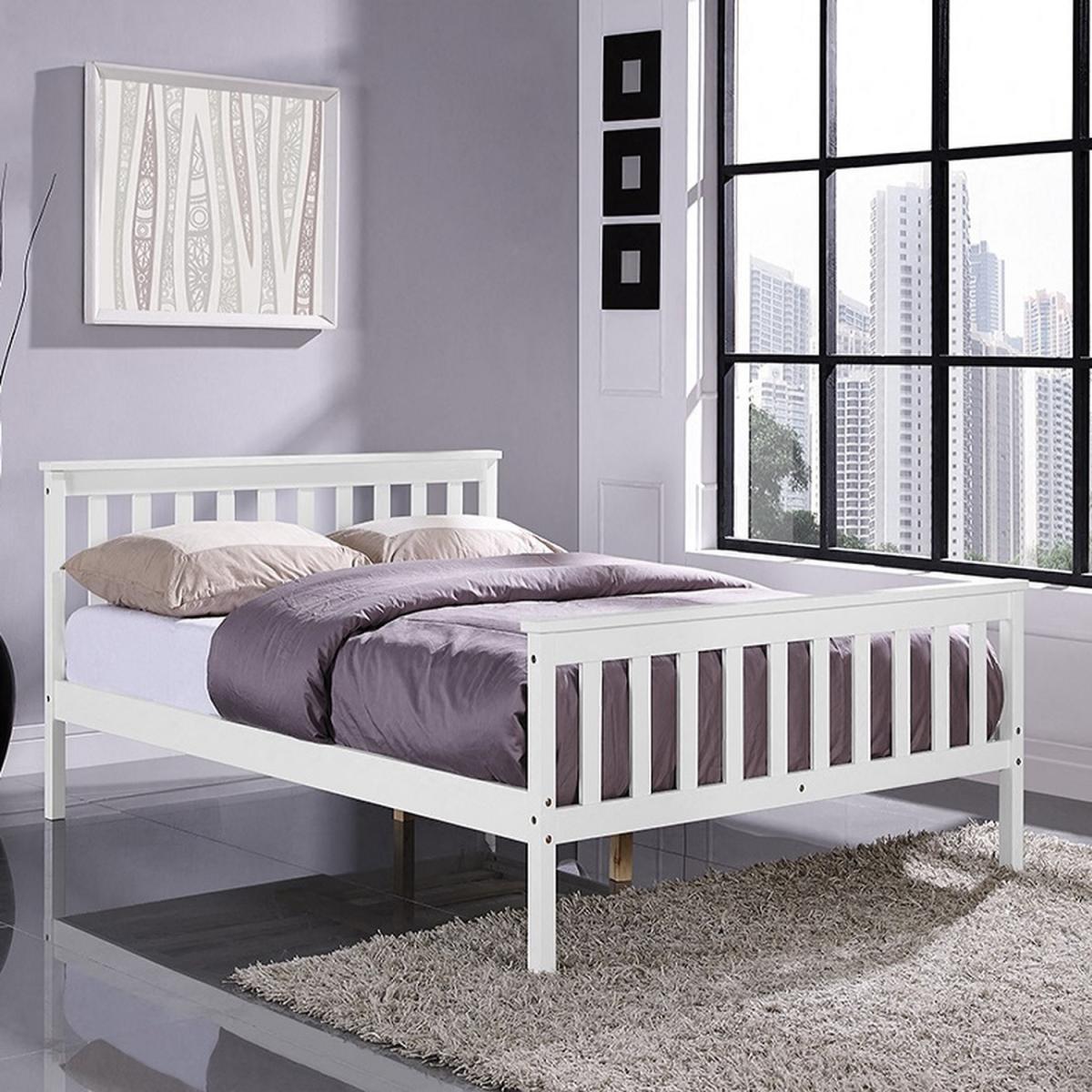 Huntly White Wooden Bed Frame - White / Double – image 3