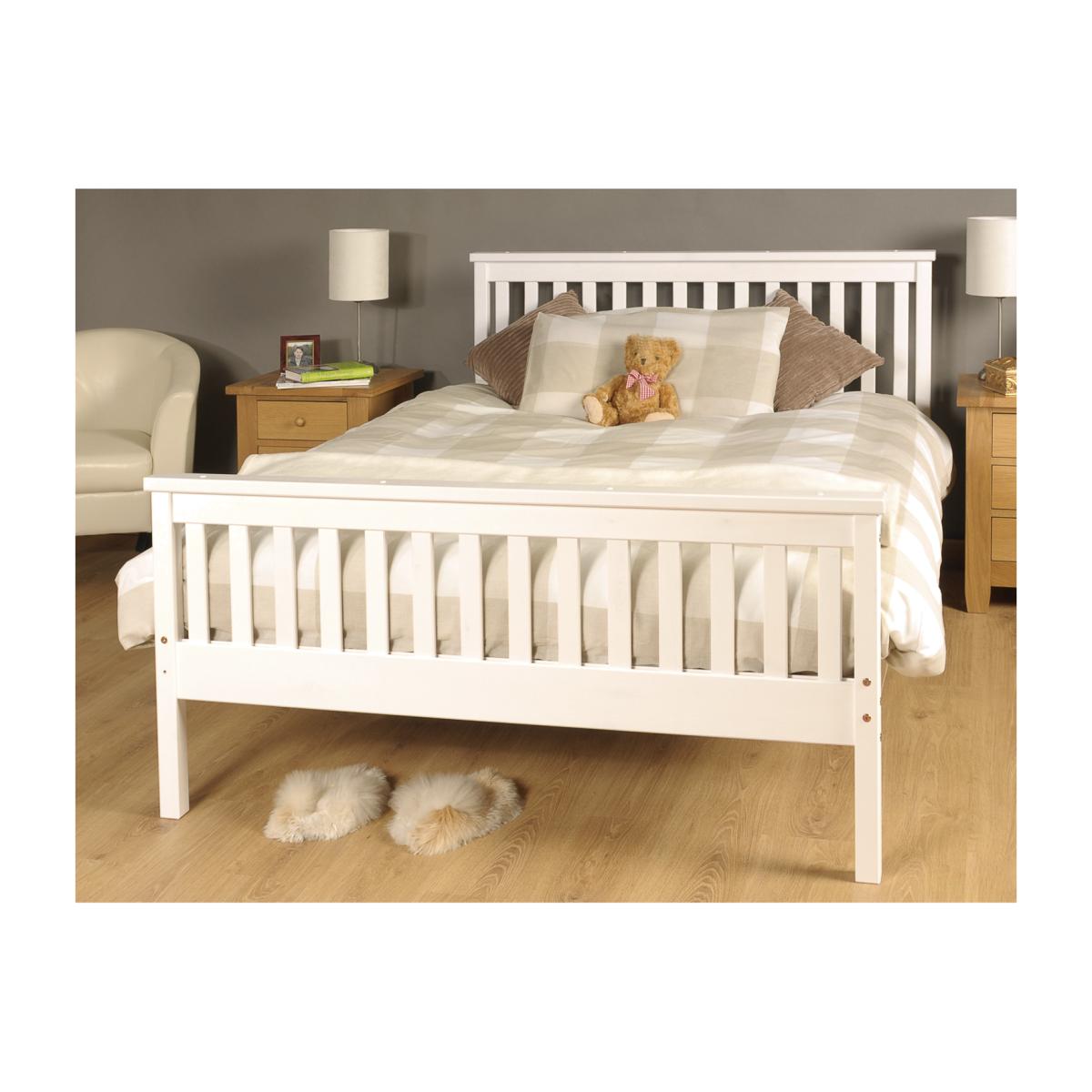 Atlantis Pine Bed Frame - White / Double – image 1