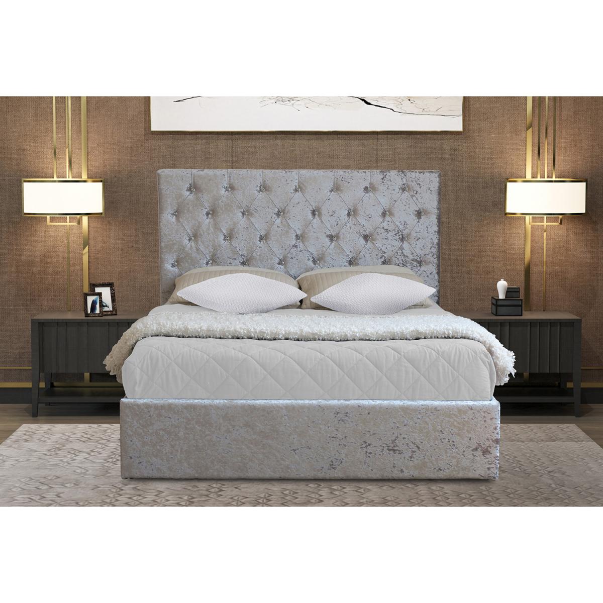 Glitz Crushed Velvet Bed Frame - Silver / Double – image 11