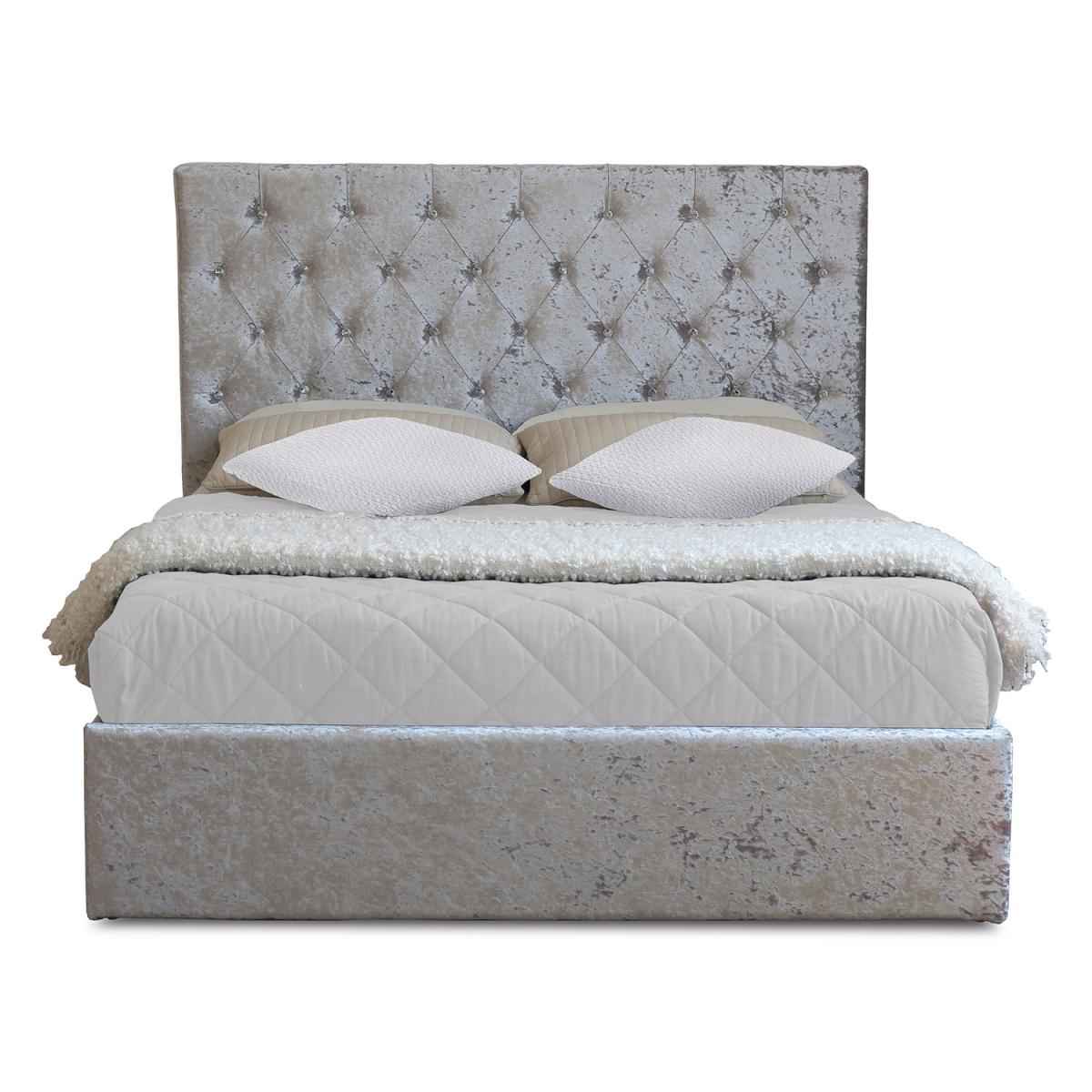 Glitz Crushed Velvet Bed Frame - Silver / Double – image 3