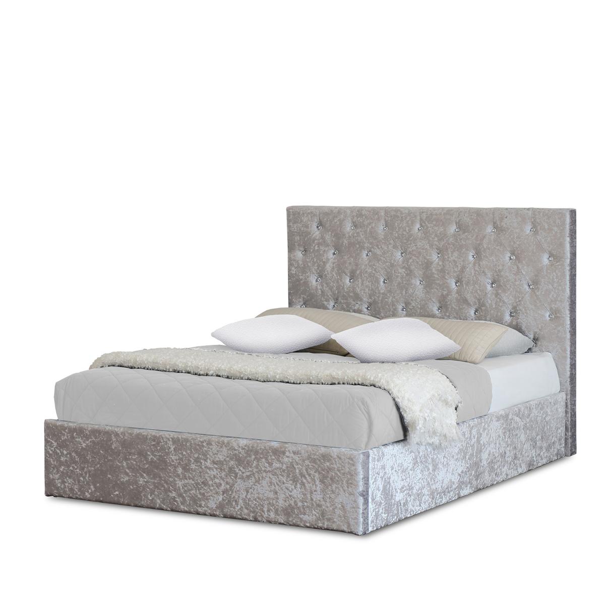 Glitz Crushed Velvet Bed Frame - Silver / Double – image 8
