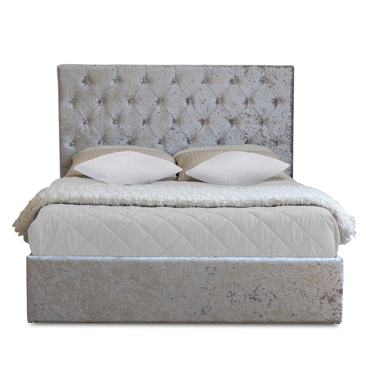 Glitz Crushed Velvet Bed Frame - Silver / Double – image 9