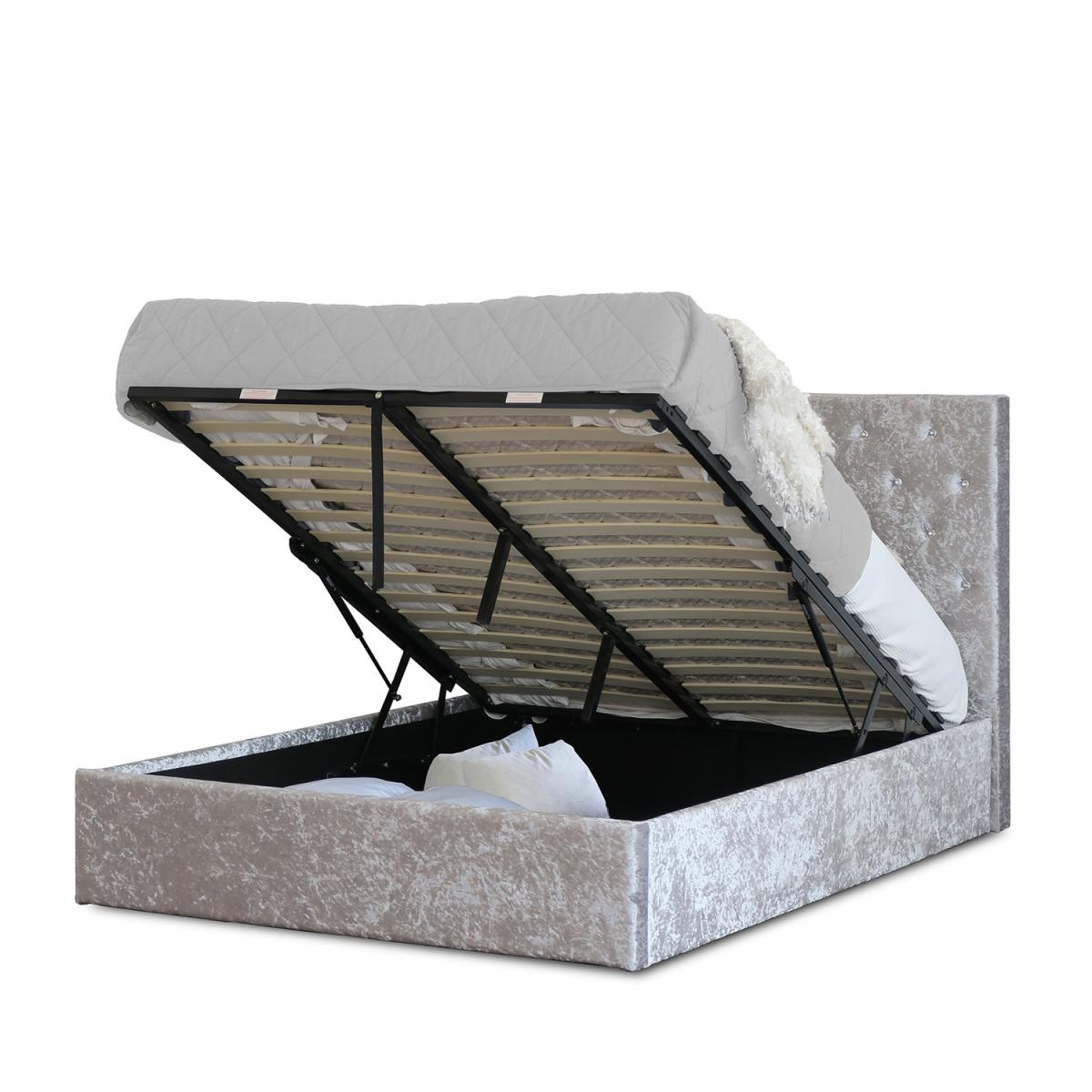 Glitz Crushed Velvet Bed Frame - Silver / Double – image 10