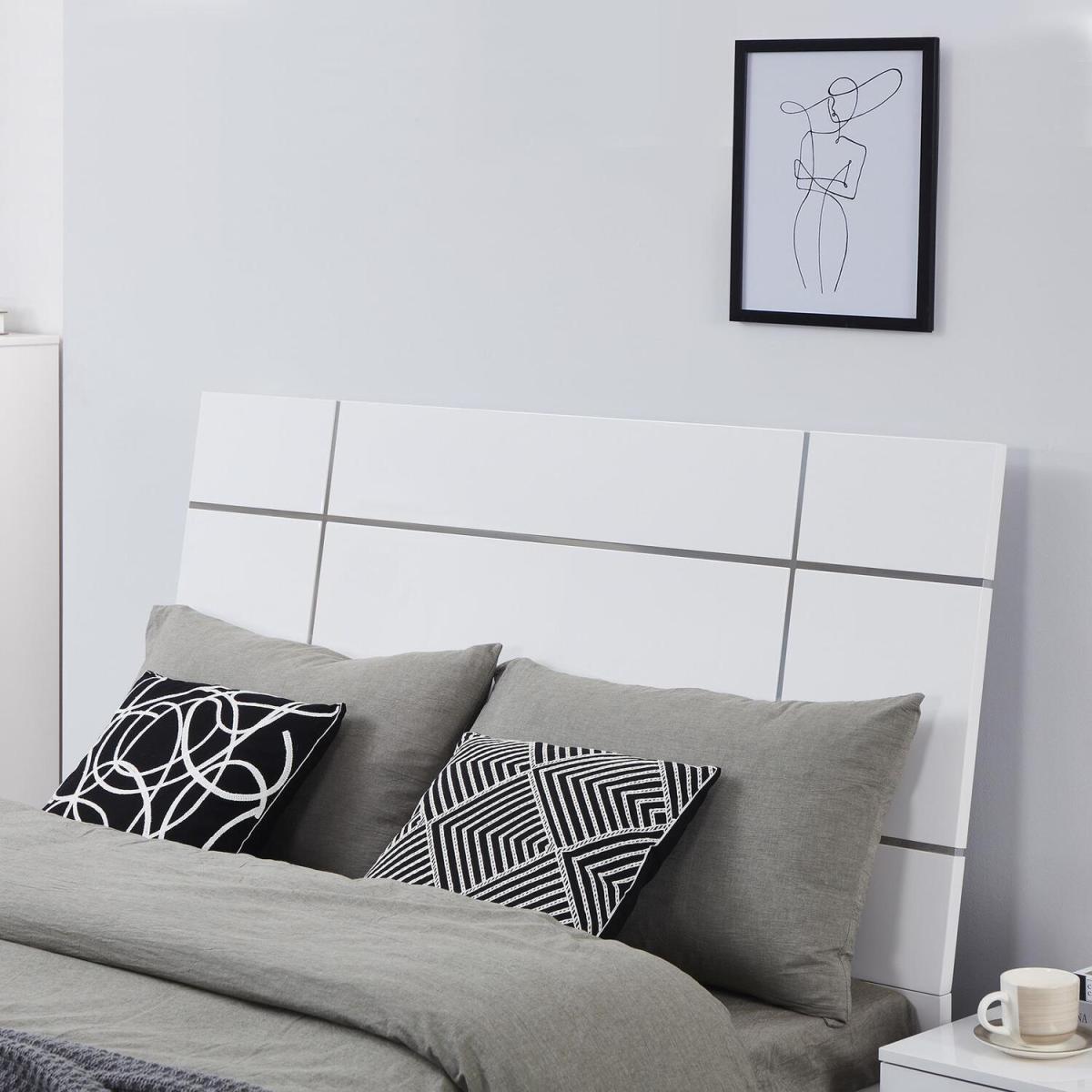 Jesmond High Gloss Double Bed Frame - White – image 3