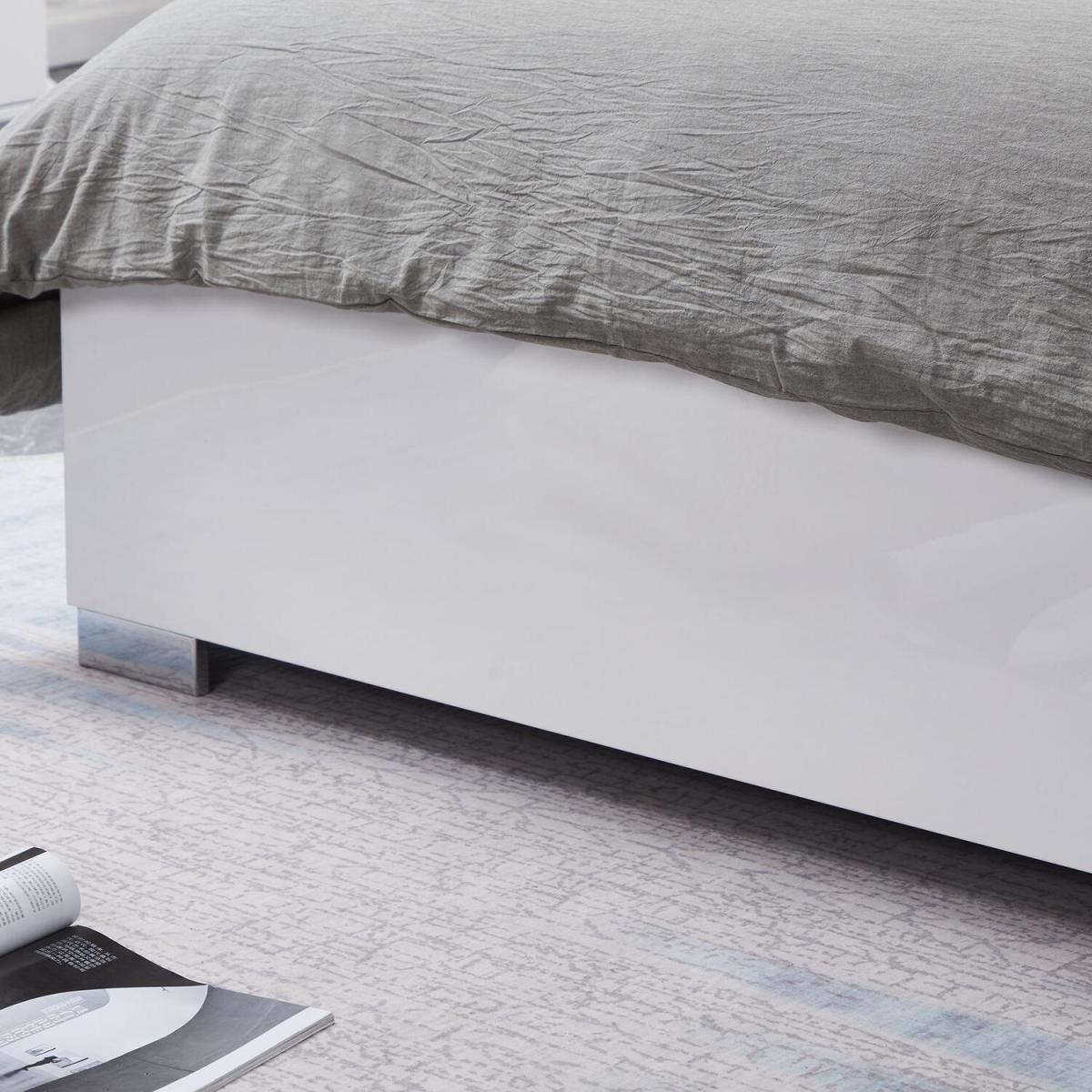 Jesmond High Gloss Double Bed Frame - White – image 4