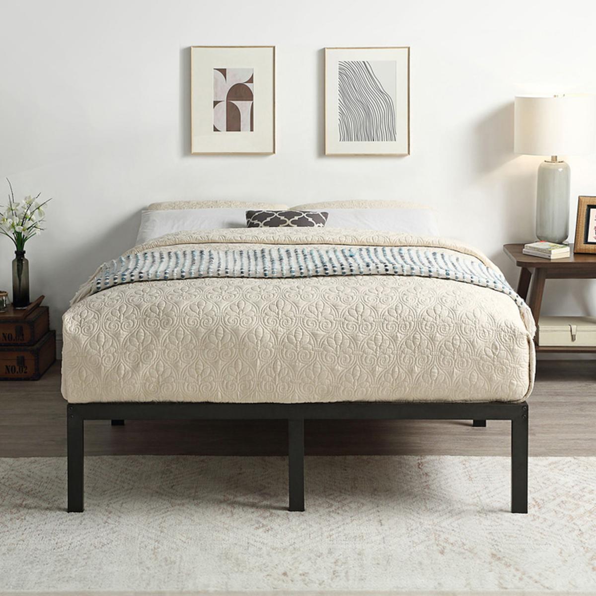 Hertford Modern Low Platform Black Bed Frame - Black / Double – image 3