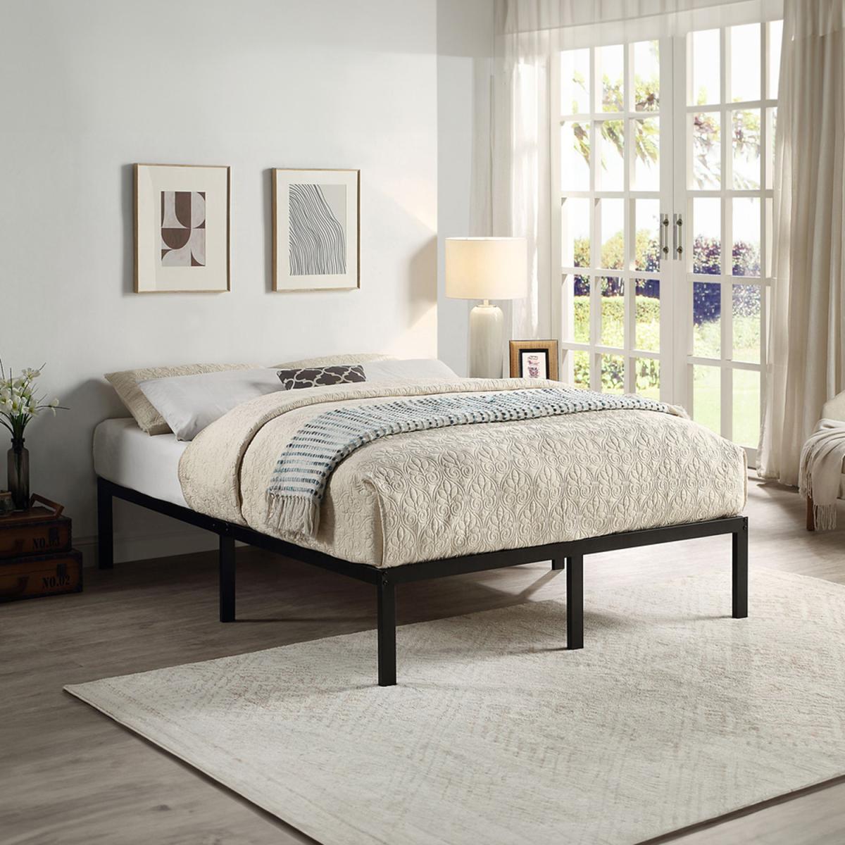 Hertford Modern Low Platform Black Bed Frame - Black / Double – image 1