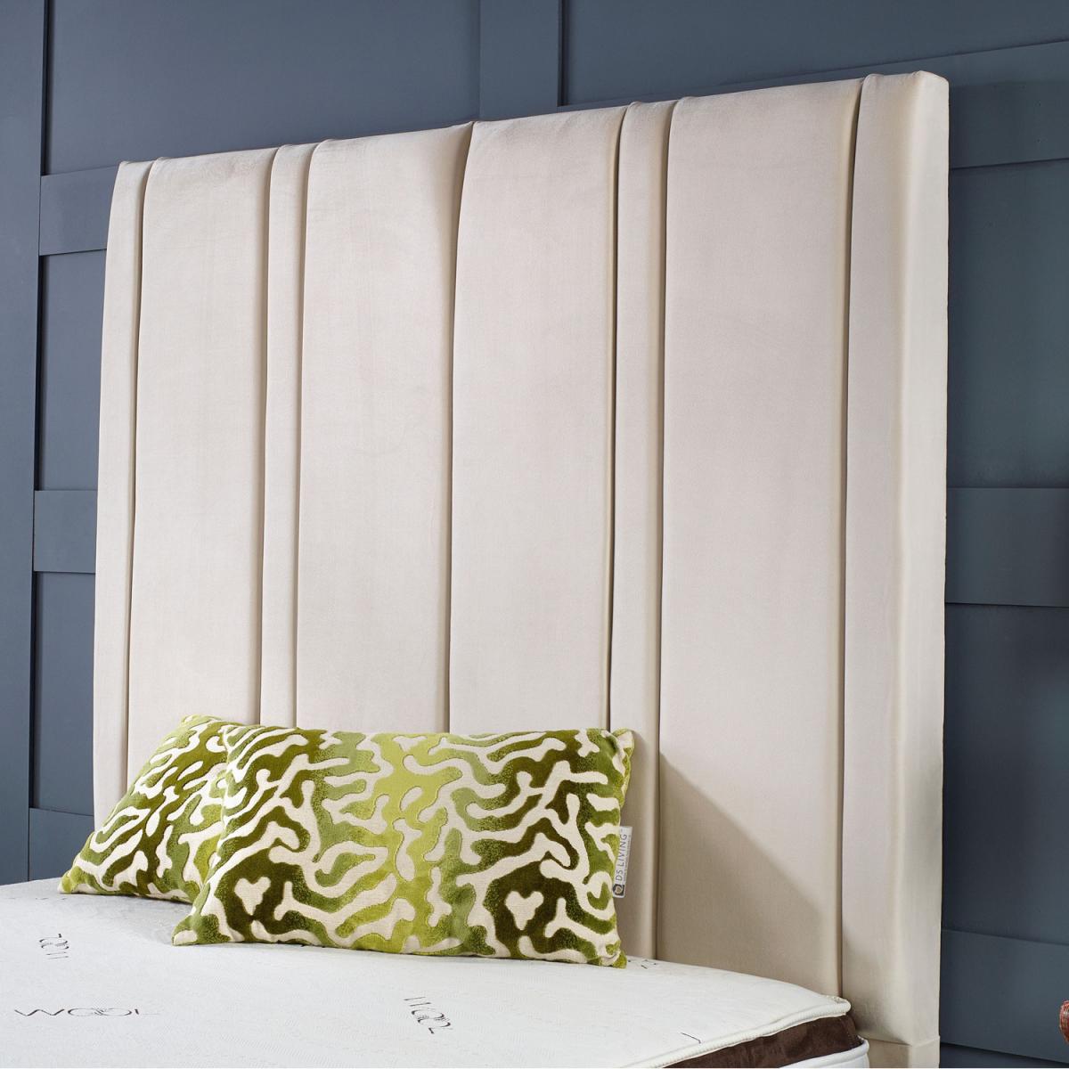 Lucinda Panel Luxury Velvet Upholstered Bed Frame - Black / 119.7kg / 145cm / Double – image 3