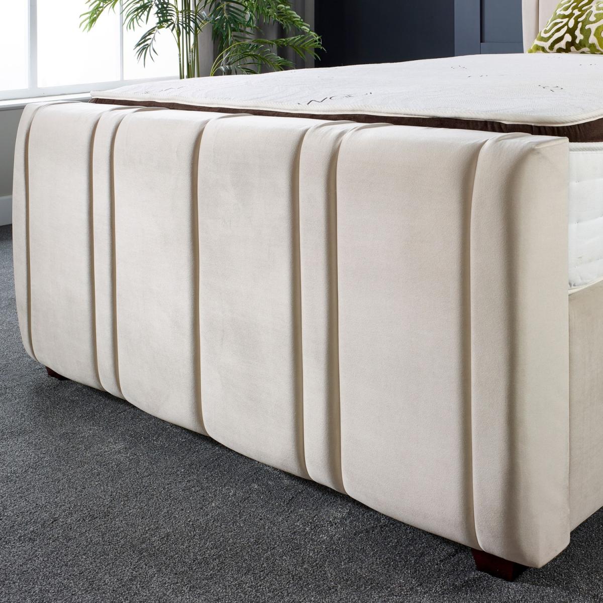 Lucinda Panel Luxury Velvet Upholstered Bed Frame - Black / 119.7kg / 145cm / Double – image 5