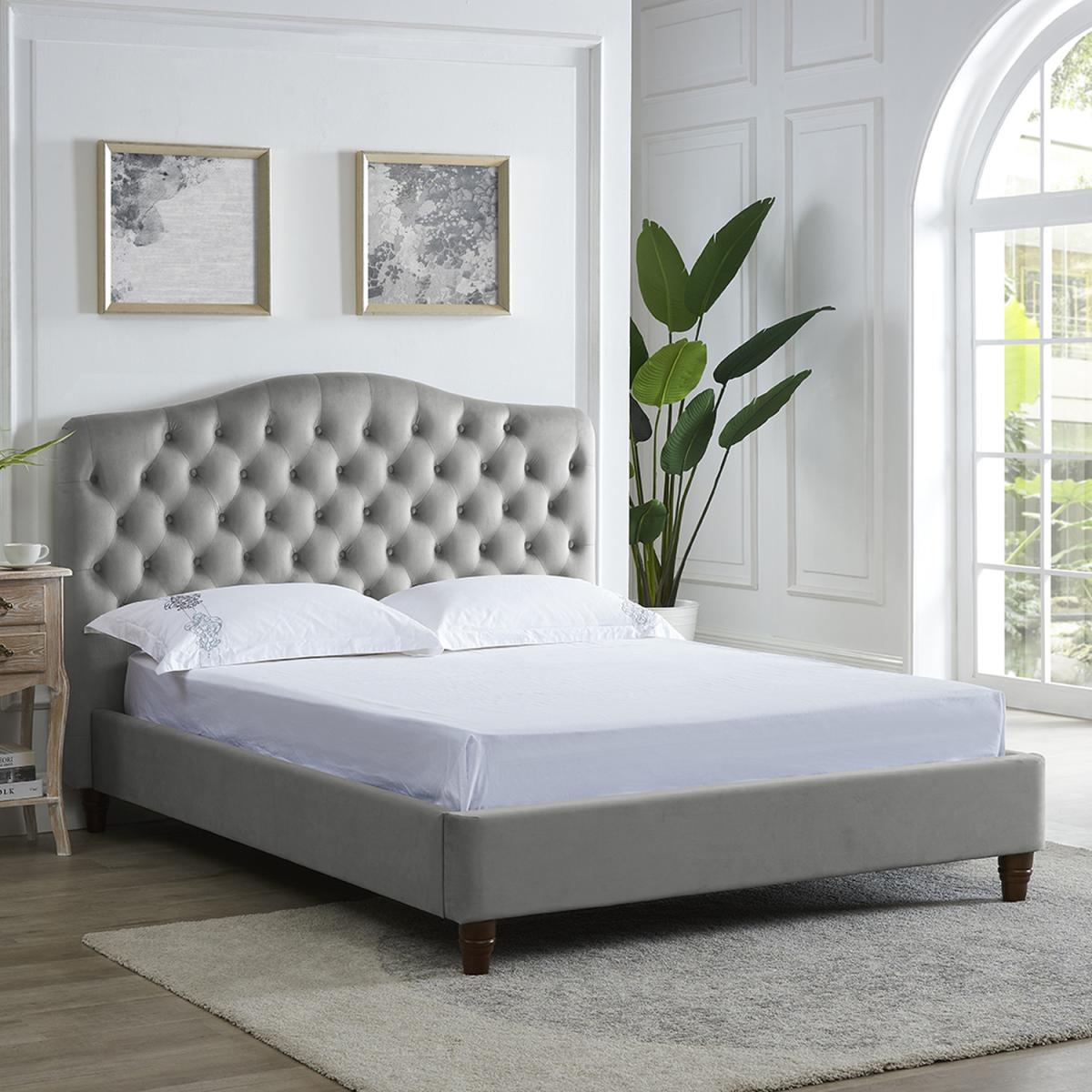 Sorrento Velvet Bed - Cappucino Grey / Double – image 2