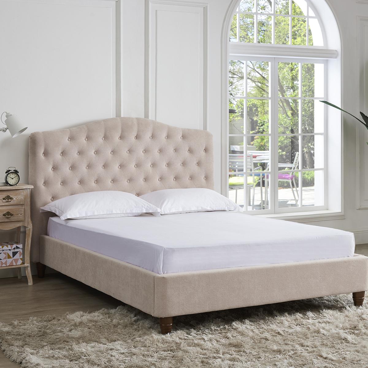 Sorrento Velvet Bed - Cappucino Grey / Double – image 11