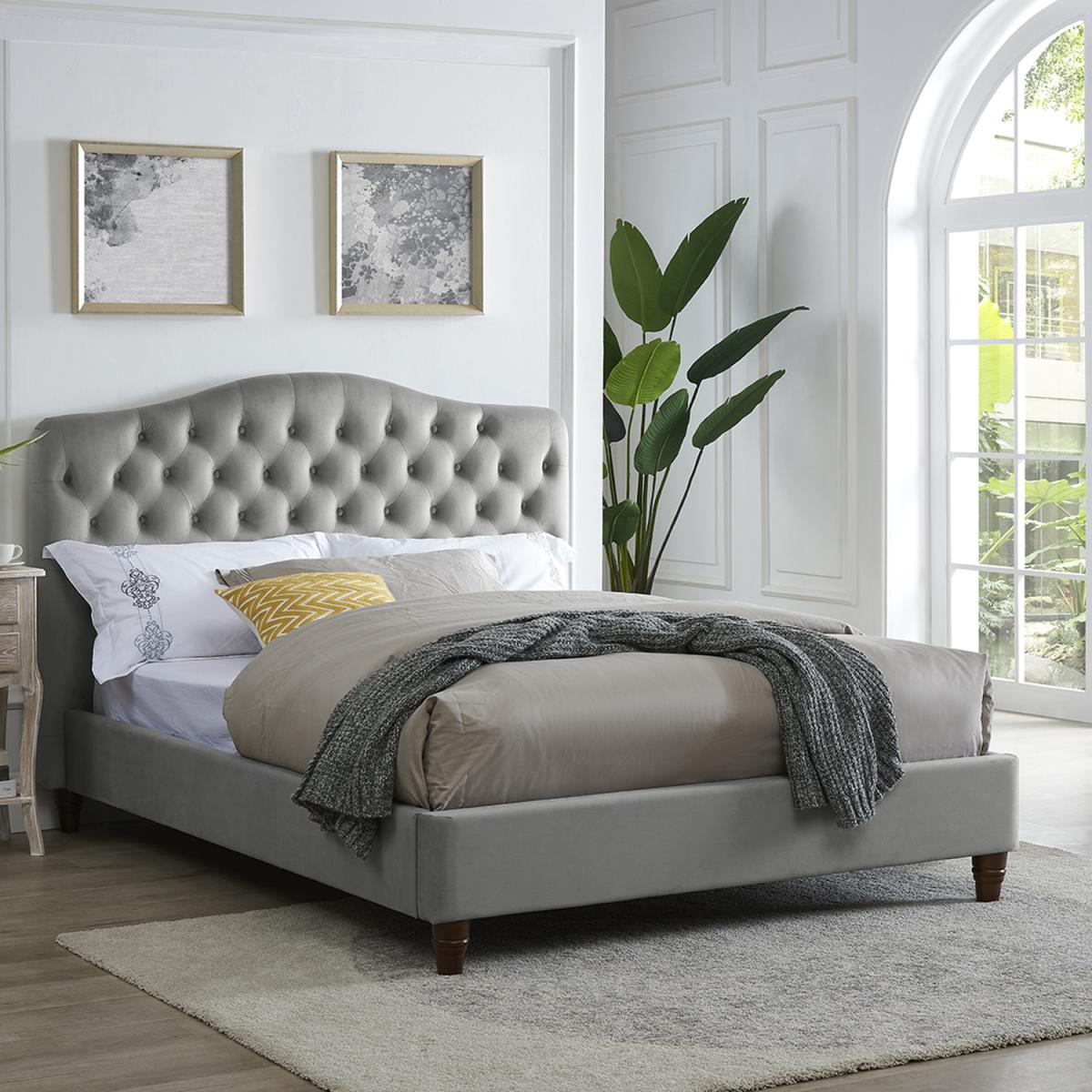 Sorrento Velvet Bed - Cappucino Grey / Double – image 15