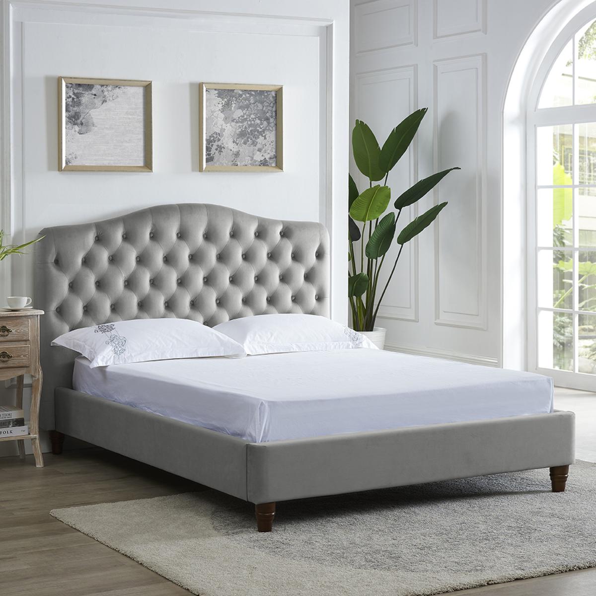 Sorrento Velvet Bed - Cappucino Grey / Double – image 16