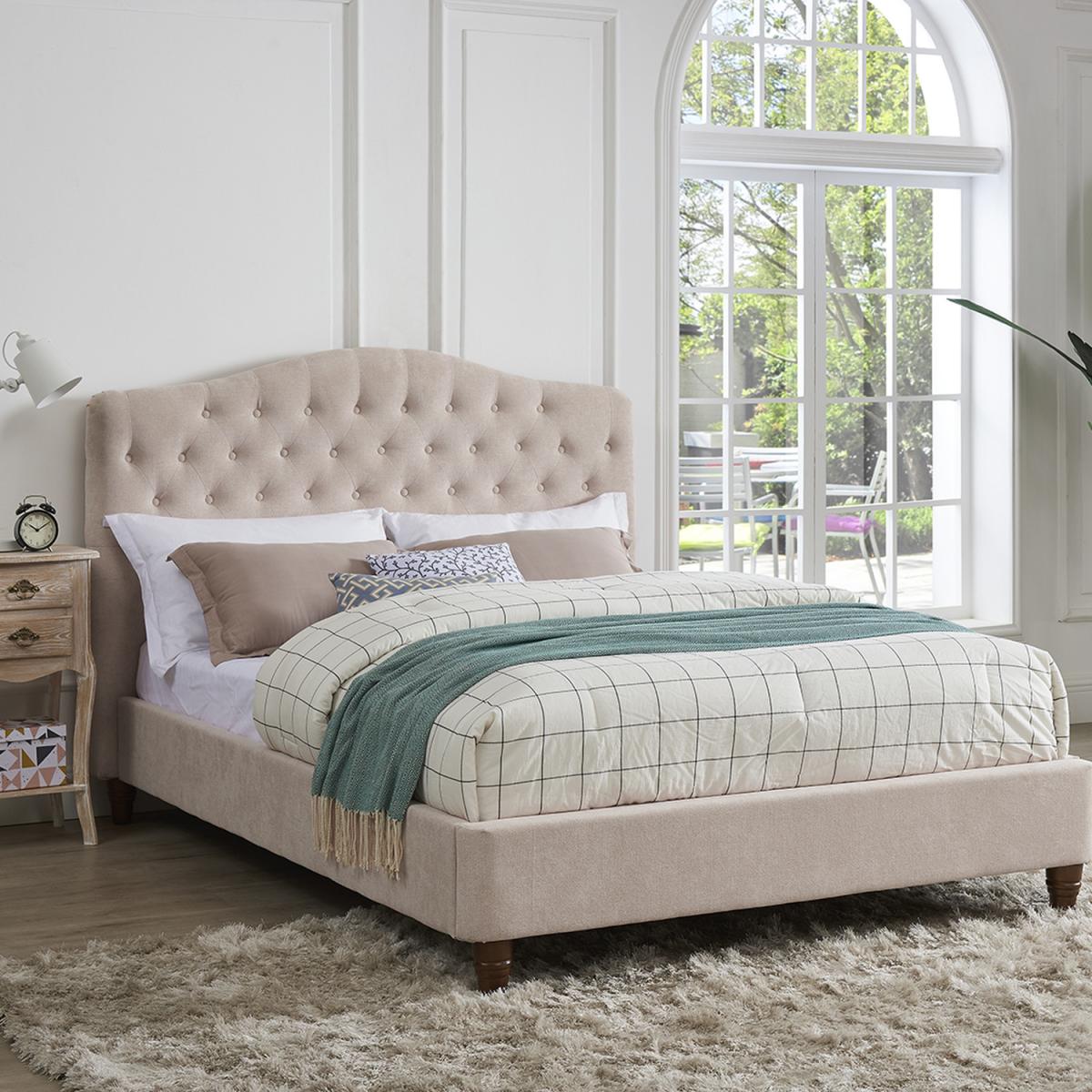Sorrento Velvet Bed - Cappucino Grey / Double – image 10