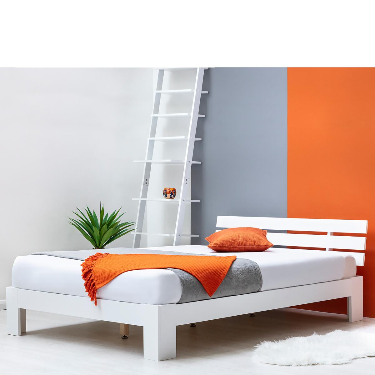Broxton Low Platform White Wooden Bed Frame - White / 25.5g – image 2