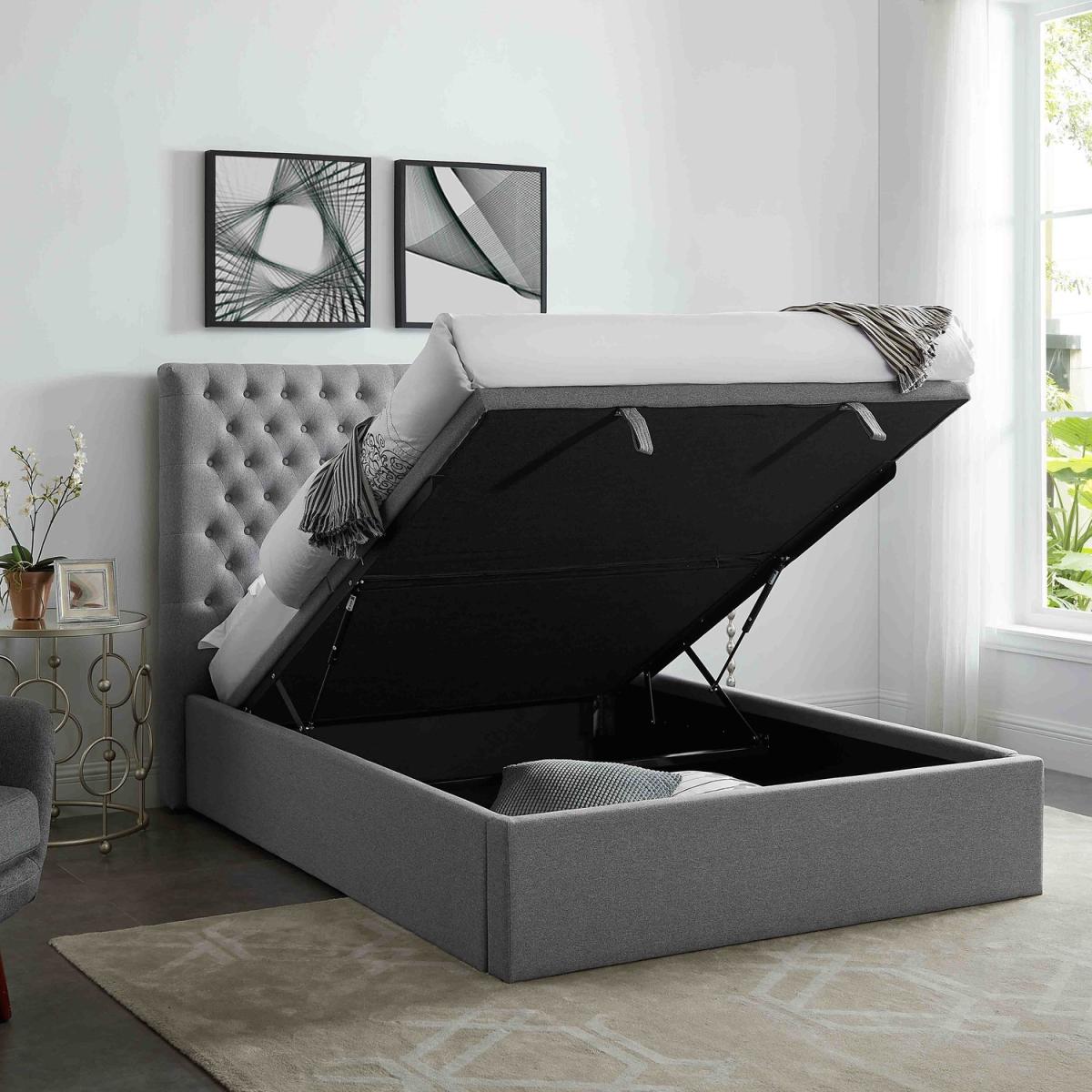 Double Grey Ottoman Storage Bed Frame - Grey – image 2